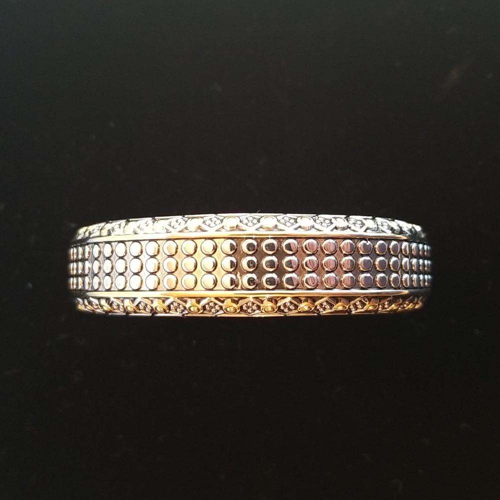 Two Tone Clamp Style Bracelet